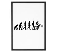 Affiche Moto Evolution de l'homme - Made In France - Tableau décoration murale - Cadeau Moto original rigolo (A1 (59,4 x 84,1 cm), Sans cadre)