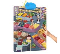 Affiche murale alphabétique - Jouets éducatifs interactifs et amusants avec son | affiches éducatives, pour l'apprentissage vocabulaire et piano, pour maison, intérieur, extérieur, salle de t