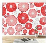 Affiche murale blanche effet 3D aquarelle représentant une plante et une fleur, idéale pour le salon, la chambre, la chambre d'enfant ou comme décoration murale derrière la télévision. Dimensions : 40