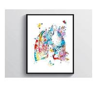 Affiche murale colorée d'anatomie florale,physiologie,médecine,cœur,cerveau,thérapeute,clinique,décoration d'intérieur,peinture sur toile 30x40cm sans cadre