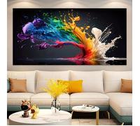 Affiche murale colorée sur toile- décoration d'intérieur tendance- peinture- tissu imprimé- œuvre d'art 60 x 120 cm- sans cadre