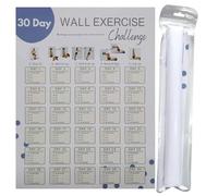 Affiche murale de défi de remise en forme | Planificateur d'exercices muraux de 30 jours, feuille de journal de défi de remise en forme pour planification rapide, poster mural vierge pour jeunes