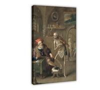 Affiche murale Death And The Miser Frans Francken pour bar, restaurant, garage, café - 50 x 75 cm