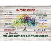 Affiche murale, décoration d'intérieur. Dans ce bureau, nous sommes passionnés, nous n'avons pas peur d'être formidables.