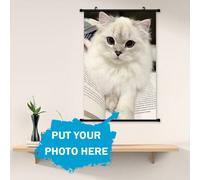 Affiche murale défilante personnalisable sur canevas, impression d'art mural de photo de compagnie personnalisée, décoration murale en tissu de style contemporain avec crochet, décoration polyvalente