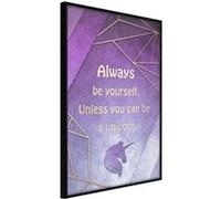 Affiche Murale Encadrée "Always Be Yourself" 30 x 42 cm Noir Multicolore G