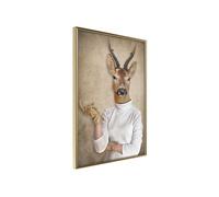 Affiche Murale Encadrée "Animal Alter Ego Capreolus" 21 x 30 cm Or