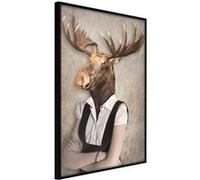 Affiche Murale Encadrée Animal Alter Ego Moose 21 x 30 cm Noir NOIR G