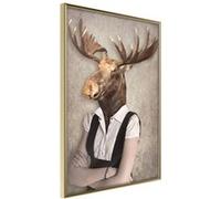 Affiche Murale Encadrée "Animal Alter Ego Moose" 21 x 30 cm Or G