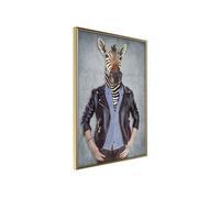 Affiche Murale Encadrée "Animal Alter Ego Zebra" 21 x 30 cm Or