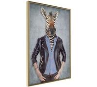 Affiche Murale Encadrée "Animal Alter Ego Zebra" 21 x 30 cm Or G