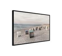 Affiche Murale Encadrée "Baltic Beach Chairs" 30 x 20 cm Noir