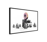Image encadrée Artgeist Poster et affiche - Banksy: Donuts (Strawberry) - 90x60 (13404)