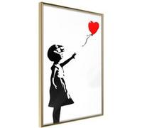Affiche Murale Encadrée Banksy Girl with Balloon I 30 x 42 cm Or