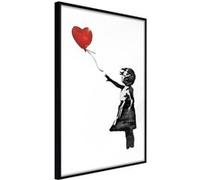Affiche Murale Encadrée "Banksy Girl with Balloon II" 30 x 42 cm Noir Multicolore G