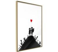 Affiche Murale Encadrée Banksy Kids on Guns 21 x 30 cm Or G