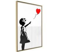 Affiche Murale Encadrée "Banksy Love is in the Bin" 21 x 30 cm Or G