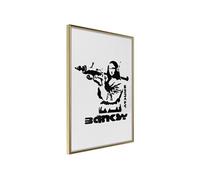 Affiche Murale Encadrée Banksy Mona Lisa with Bazooka I 21 x 30 cm Or
