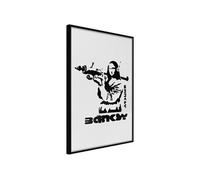 Affiche Murale Encadrée Banksy Mona Lisa with Bazooka I 30 x 42 cm Noir NOIR