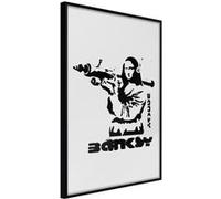 Affiche Murale Encadrée Banksy Mona Lisa with Bazooka I 30 x 42 cm Noir NOIR