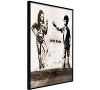 Affiche Murale Encadrée "Banksy Rude Kids" 30 x 42 cm Noir NOIR G