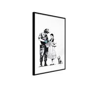 Affiche Murale Encadrée "Banksy Stop and Search " 21 x 30 cm Noir