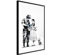 Affiche Murale Encadrée Banksy Stop and Search 30 x 42 cm Noir NOIR