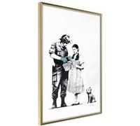 Affiche Murale Encadrée Banksy Stop and Search 30 x 42 cm Or