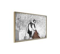 Affiche Murale Encadrée "Banksy Sweep it Under the Carpet" 45 x 30 cm Or