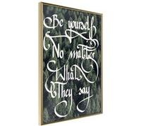 Affiche Murale Encadrée "Be Yourself" 21 x 30 cm Or G