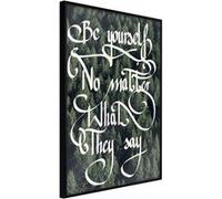 Affiche Murale Encadrée "Be Yourself" 40 x 60 cm Noir Multicolore G