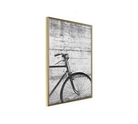 Affiche Murale Encadrée "Bicycle Leaning Against the Wall" 30 x 42 cm Or