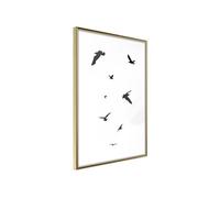 Affiche Murale Encadrée "Birds" 21 x 30 cm Or
