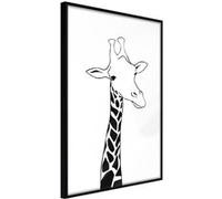 Affiche Murale Encadrée "Black and White Giraffe" 21 x 30 cm Noir Multicolore G