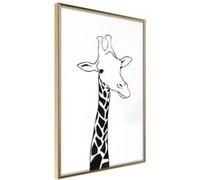 Affiche Murale Encadrée "Black and White Giraffe" 21 x 30 cm Or Multicolore G