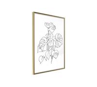 Affiche Murale Encadrée Bouquet of Leaves 30 x 42 cm Or