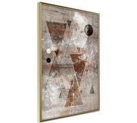 Affiche Murale Encadrée Brick-Built Triangles 21 x 30 cm Or