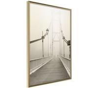 Affiche Murale Encadrée "Bridge Disappearing into Fog" 30 x 42 cm Or G