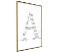 Affiche Murale Encadrée "Capital A" 30 x 42 cm Or Multicolore G