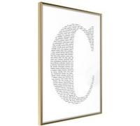 Affiche Murale Encadrée Capital C 30 x 42 cm Or