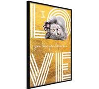 Affiche Murale Encadrée Cat Love 30 x 42 cm Noir NOIR