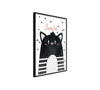 Affiche Murale Encadrée "Cheerful Kitten" 21 x 30 cm Noir