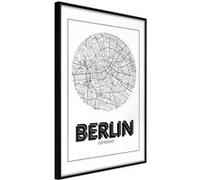 Affiche Murale Encadrée "City Map Berlin Round" 21 x 30 cm Noir NOIR G
