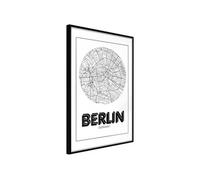 Poster et affiche - City Map: Berlin (Round) - 30x45 Artgeist (16770) NOIR
