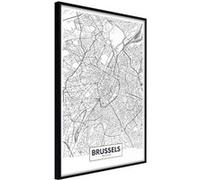 Affiche Murale Encadrée "City map Brussels" 21 x 30 cm Noir NOIR G