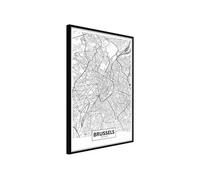 Affiche Murale Encadrée City map Brussels 30 x 42 cm Noir NOIR