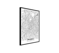 Poster et affiche - City map: Brussels - 40x60 Artgeist (16794) NOIR