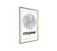 Poster et affiche - City Map: Cologne (Round) - 20x30 Artgeist (16838)