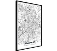 Affiche Murale Encadrée City map Frankfurt 30 x 42 cm Noir NOIR