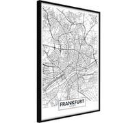 Affiche Murale Encadrée "City map Frankfurt" 40 x 60 cm Noir Multicolore G